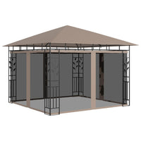 Thumbnail for Pavillon mit Moskitonetz & LED-Lichterkette 3x3x2,73 m Taupe
