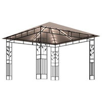 Thumbnail for Pavillon mit Moskitonetz & LED-Lichterkette 3x3x2,73 m Taupe