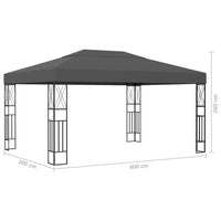 Thumbnail for Pavillon mit LED-Lichterkette 3x4 m Anthrazit Stoff