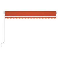 Thumbnail for Markise Manuell Einziehbar mit LED 400x300 cm Orange und Braun