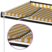 Thumbnail for Automatische Markise mit LED & Windsensor 350x250 cm Gelb/Weiß