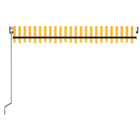 Thumbnail for Automatische Markise mit LED & Windsensor 450x350 cm Gelb/Weiß