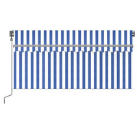 Thumbnail for Markise Automatisch mit Rollo LED Windsensor 3x2,5m Blau Weiß