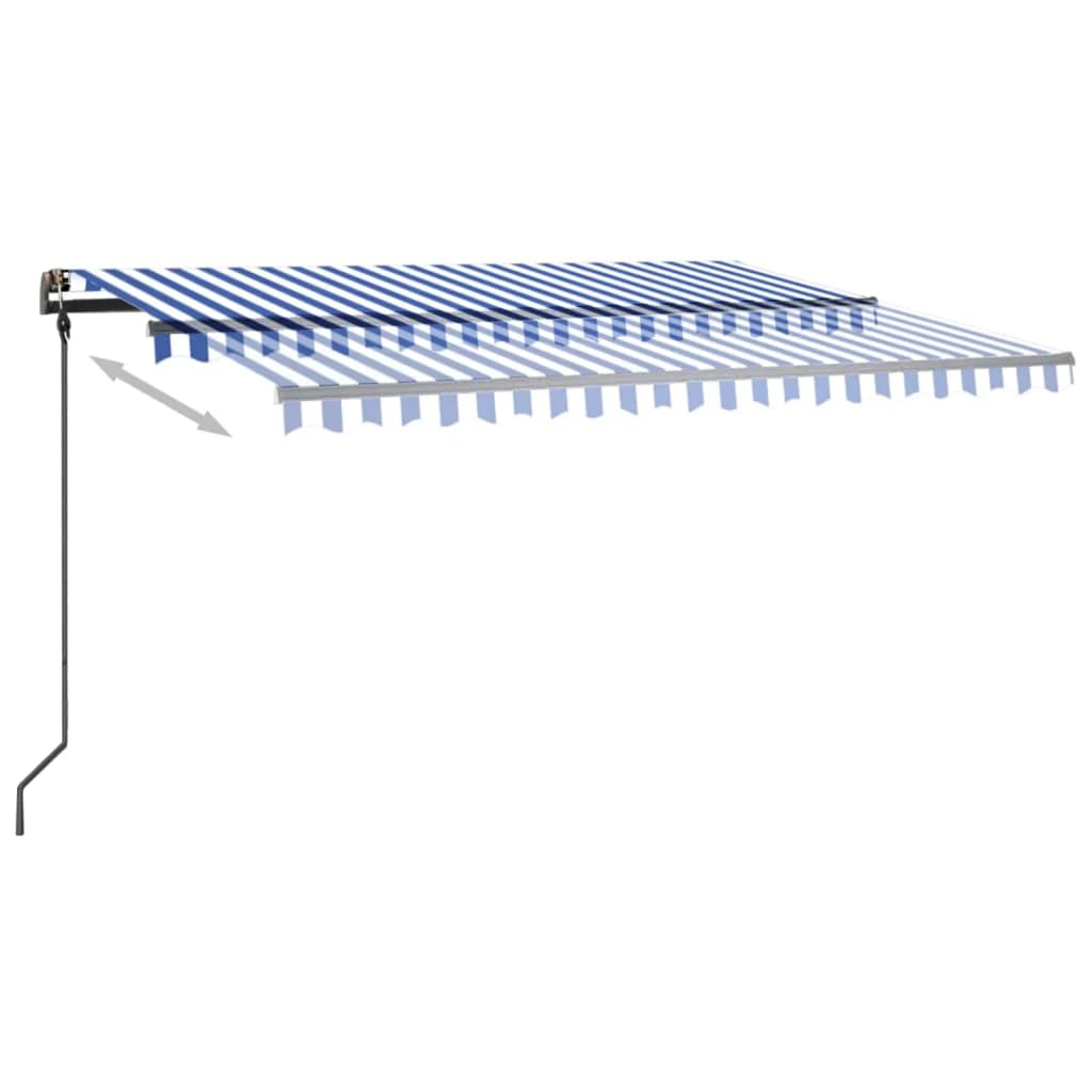 Automatische Markise mit LED & Windsensor 4x3 m Blau & Weiß