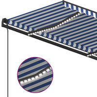Thumbnail for Automatische Markise mit LED & Windsensor 4,5x3,5 m Blau & Weiß