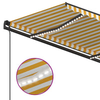 Thumbnail for Automatische Markise mit LED & Windsensor 4,5x3,5 m Gelb & Weiß