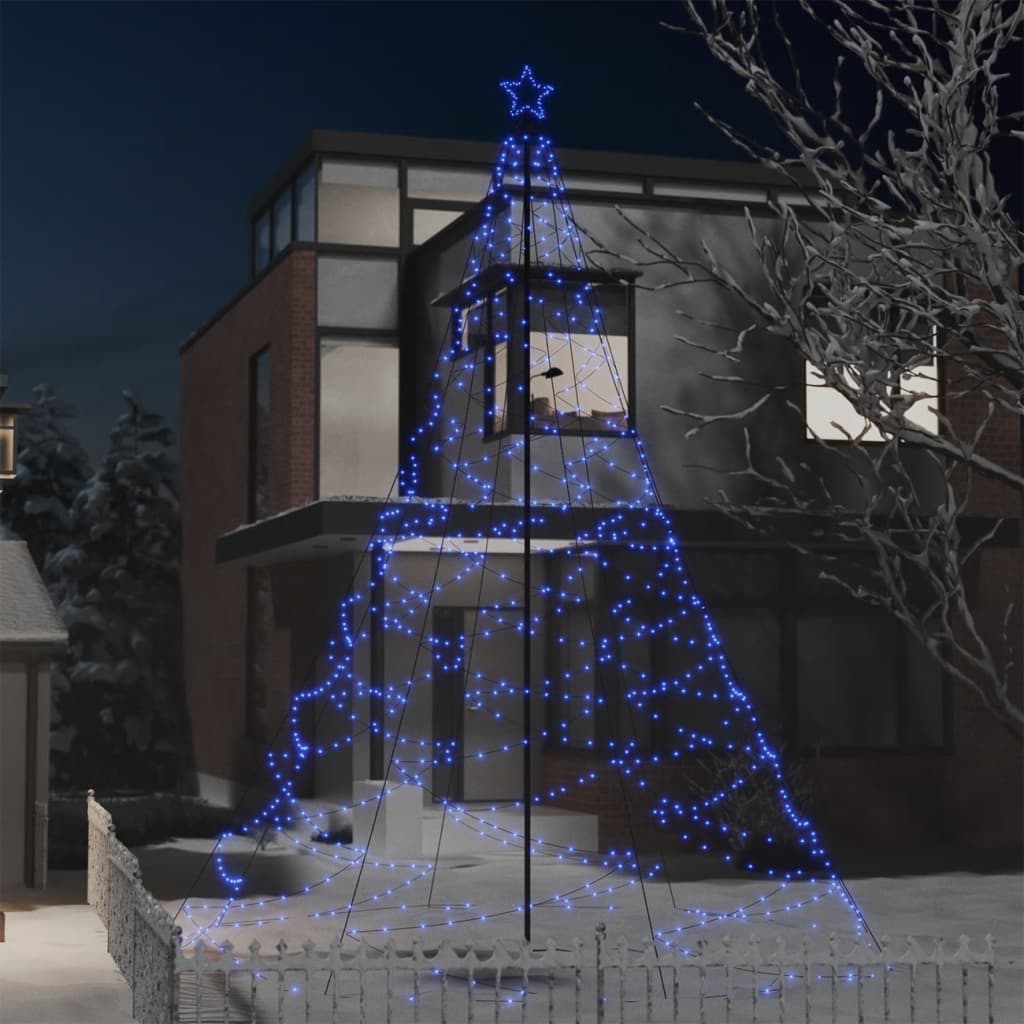 LED-Weihnachtsbaum mit Metallpfosten 1400 LEDs Blau 5 m