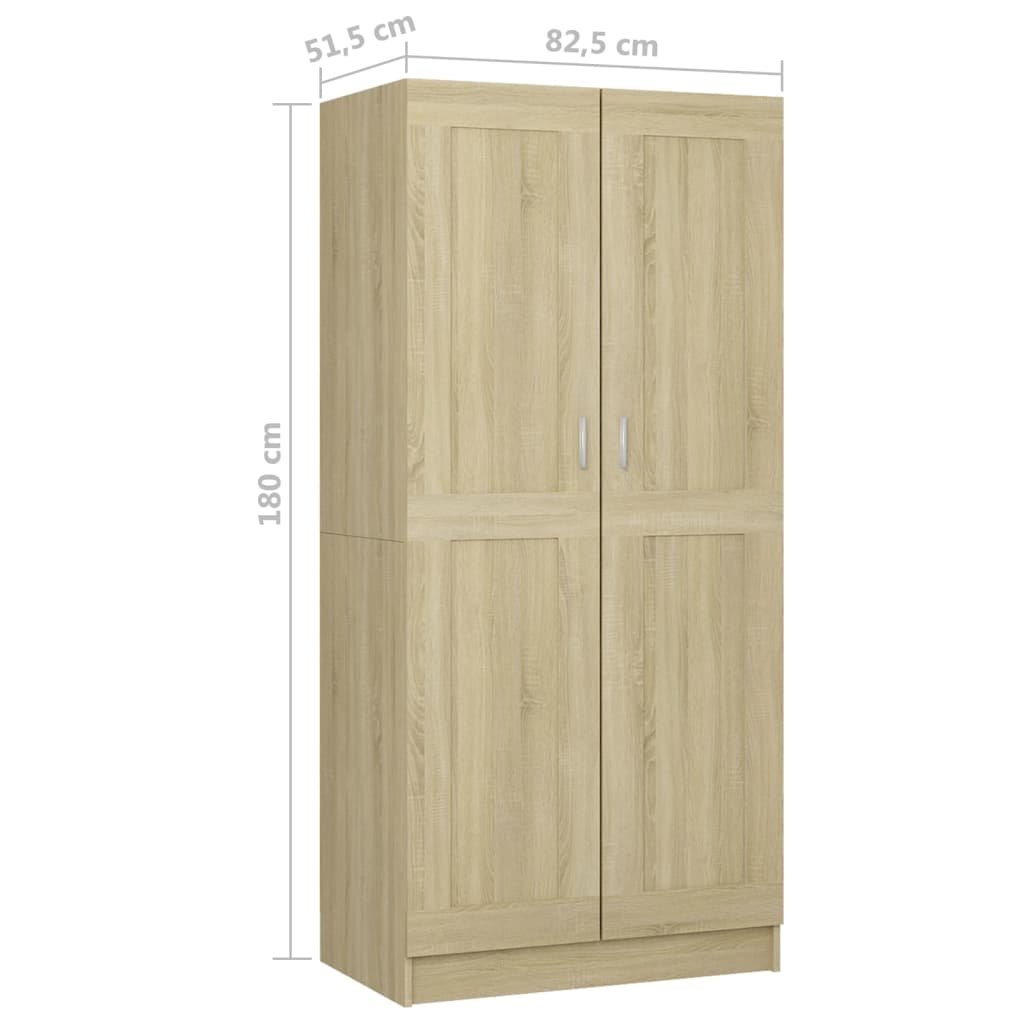 Kleiderschrank Sonoma-Eiche 82,5x51,5x180 cm Holzwerkstoff
