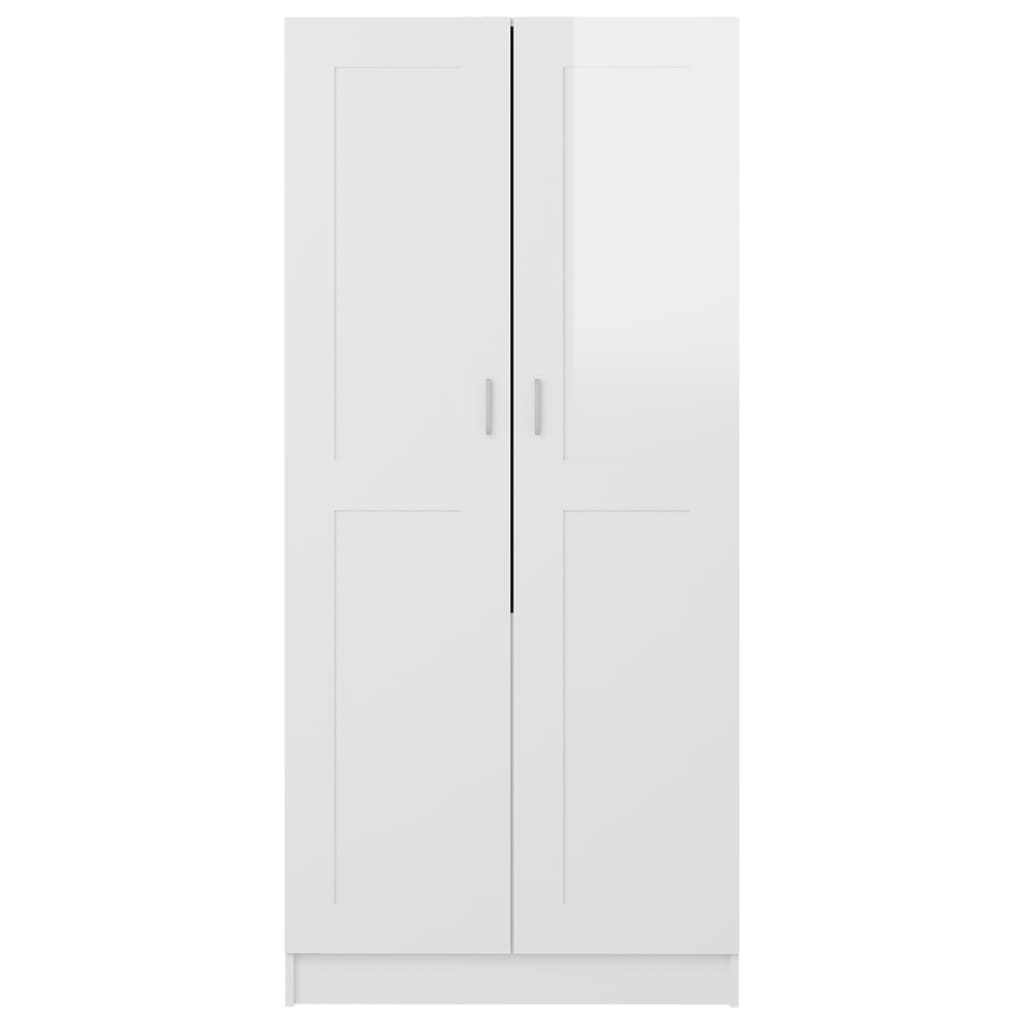 Kleiderschrank Hochglanz-Weiß 82,5x51,5x180 cm Holzwerkstoff
