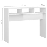 Thumbnail for Konsolentisch Hochglanz-Weiß 105x30x80 cm Holzwerkstoff