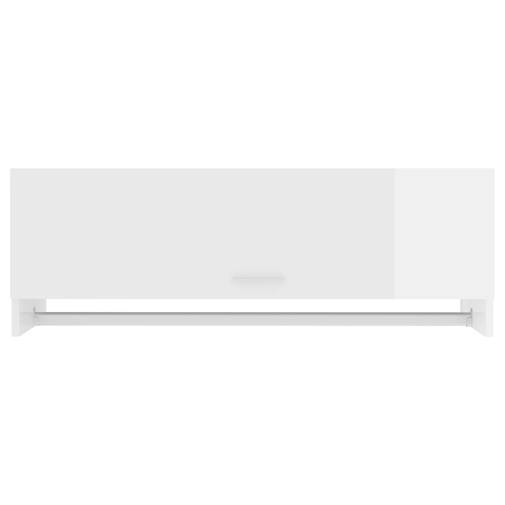 Kleiderschrank Hochglanz-Weiß 100x32,5x35 cm Holzwerkstoff