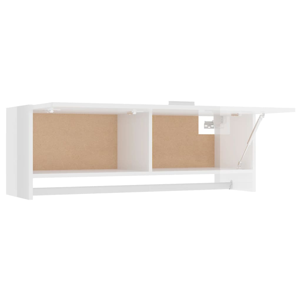 Kleiderschrank Hochglanz-Weiß 100x32,5x35 cm Holzwerkstoff