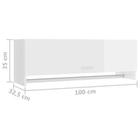 Thumbnail for Kleiderschrank Hochglanz-Weiß 100x32,5x35 cm Holzwerkstoff