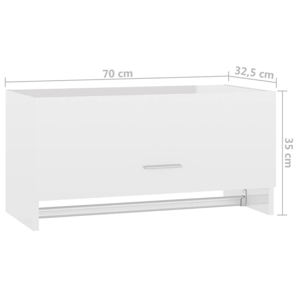 Kleiderschrank Hochglanz-Weiß 70x32,5x35 cm Holzwerkstoff