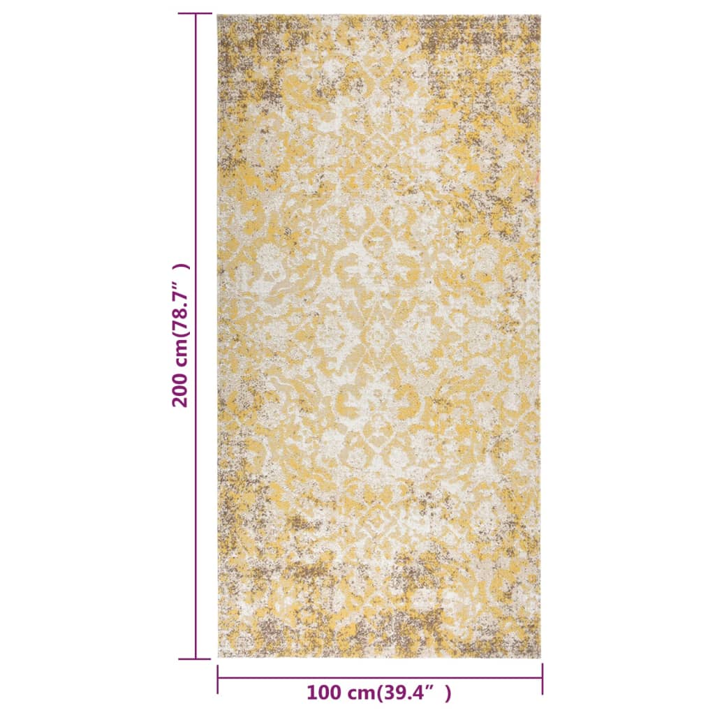 Outdoor-Teppich Flachgewebe 100x200 cm Gelb