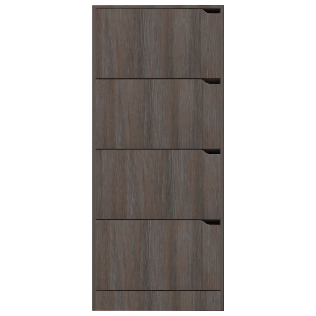 Schuhschrank mit 4 Türen Grau Sonoma-Eiche 59x24x136 cm