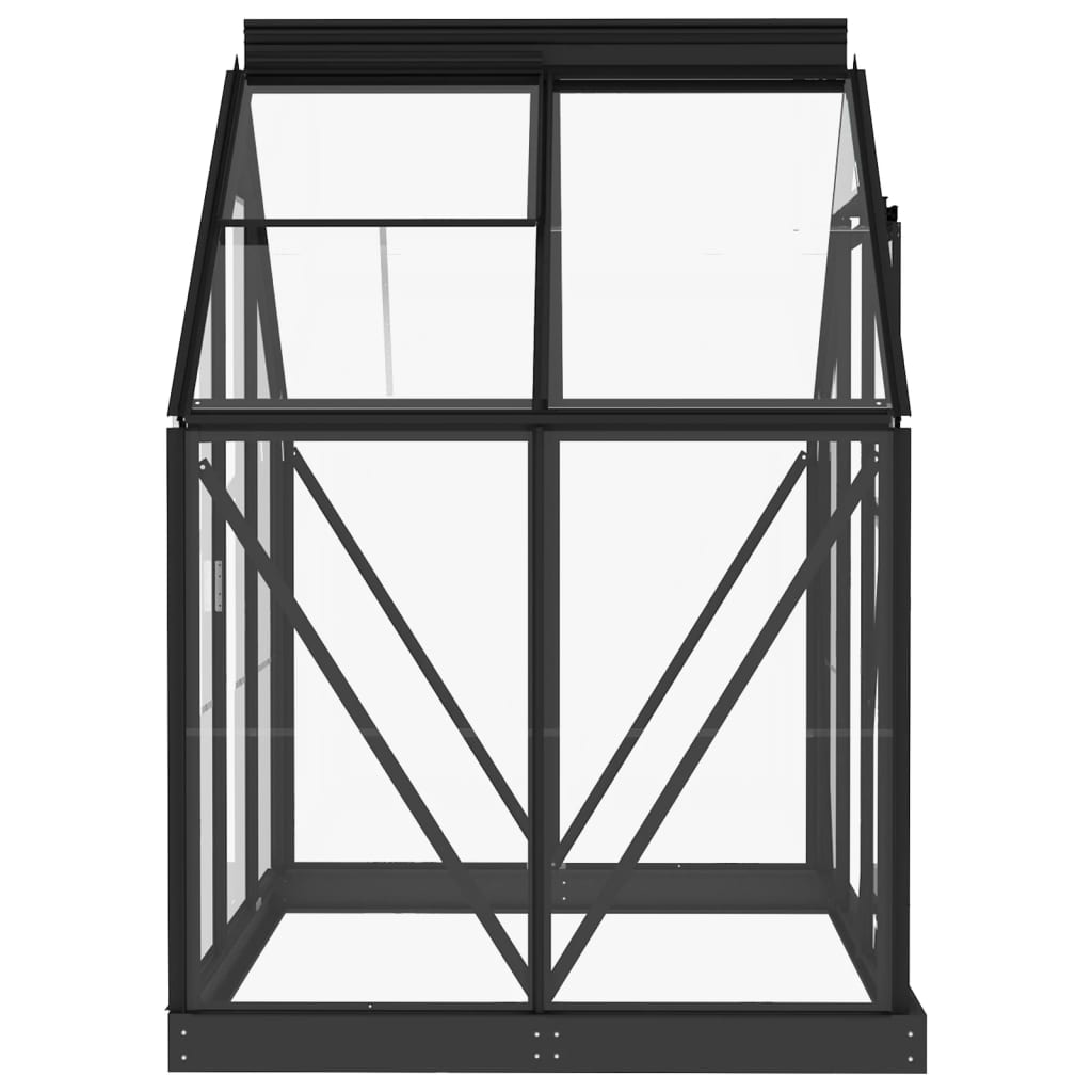 Glas Gewächshaus Anthrazit 155x103x191 cm Aluminium