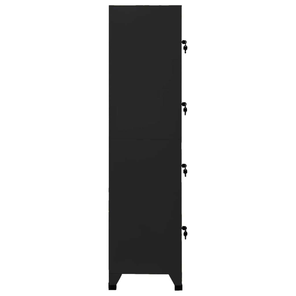 Schließfachschrank Schwarz 38x45x180 cm Stahl