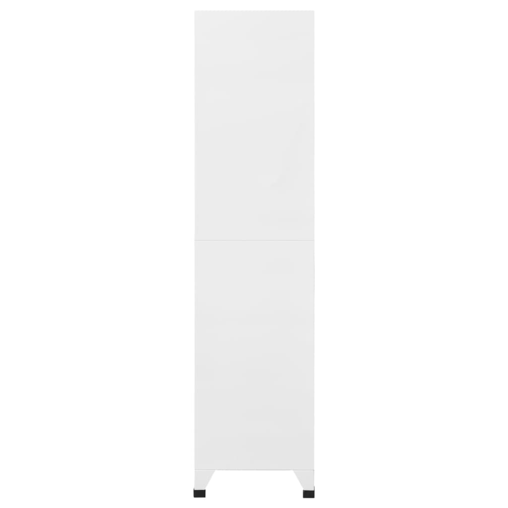 Schließfachschrank Weiß 90x45x180 cm Stahl