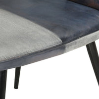 Thumbnail for Sessel mit Hocker Grau Echtleder und Canvas