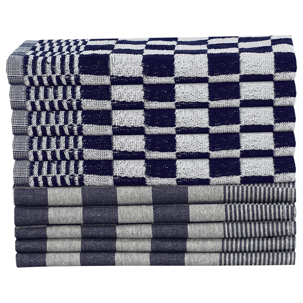 20-tlg. Handtuch-Set Blau und Weiß Baumwolle