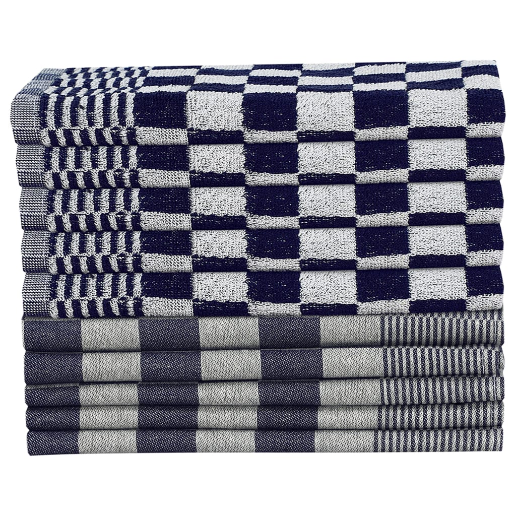 50-tlg. Handtuch-Set Blau und Weiß Baumwolle