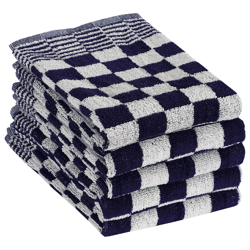 50-tlg. Handtuch-Set Blau und Weiß Baumwolle