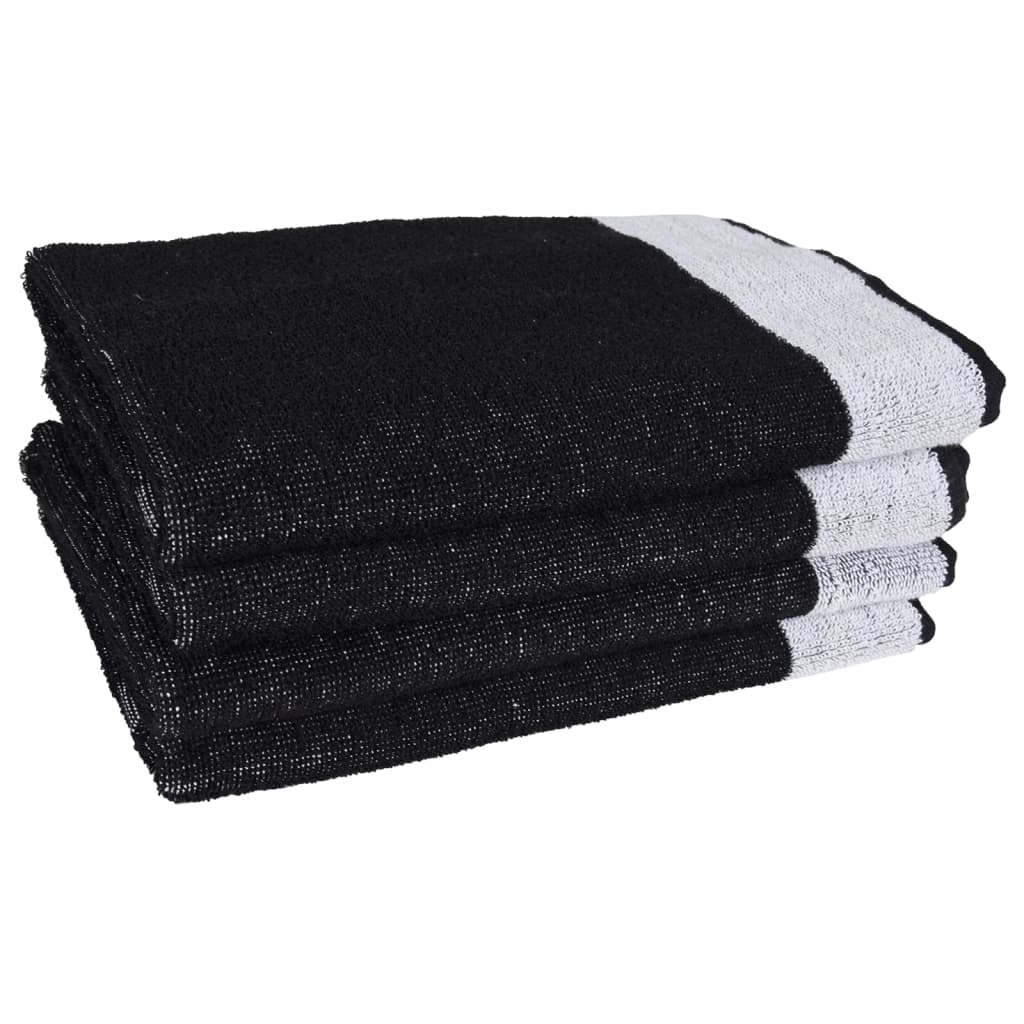 12-tlg. Handtuch-Set Schwarz Baumwolle