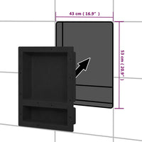Thumbnail for Duschnische mit 2 Fächern Mattschwarz 41x51x10 cm