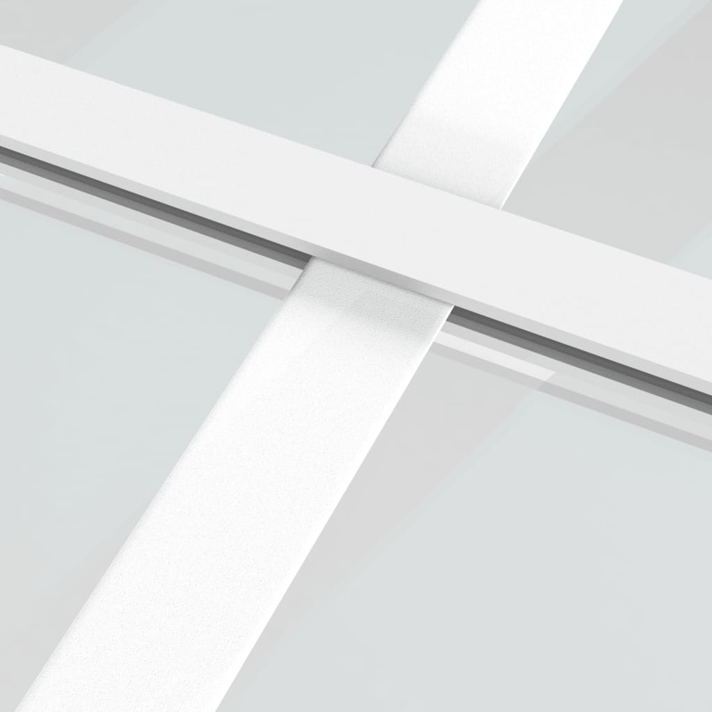 Schiebetür ESG Glas und Aluminium mattiert 102,5x205 cm Weiß