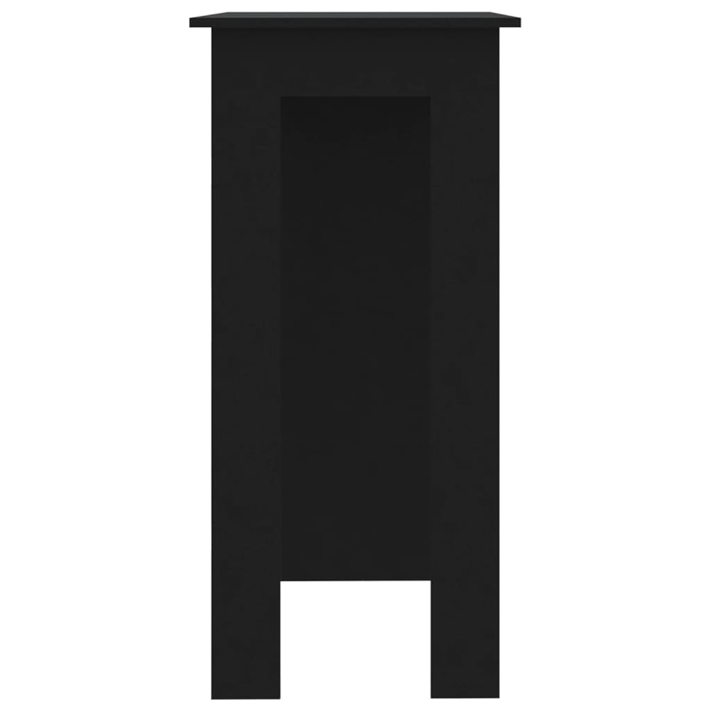 Bartisch mit Regal Schwarz 102x50x103,5 cm Holzwerkstoff