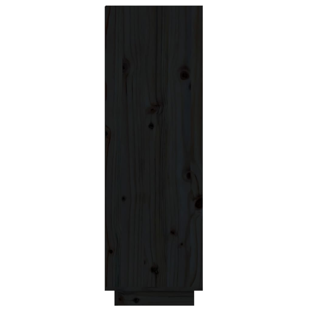 Schuhregal Schwarz 60x34x105 cm Massivholz Kiefer