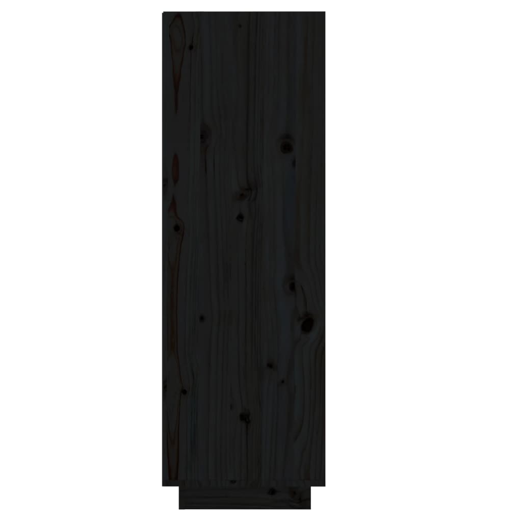 Schuhregal Schwarz 34x30x105 cm Massivholz Kiefer