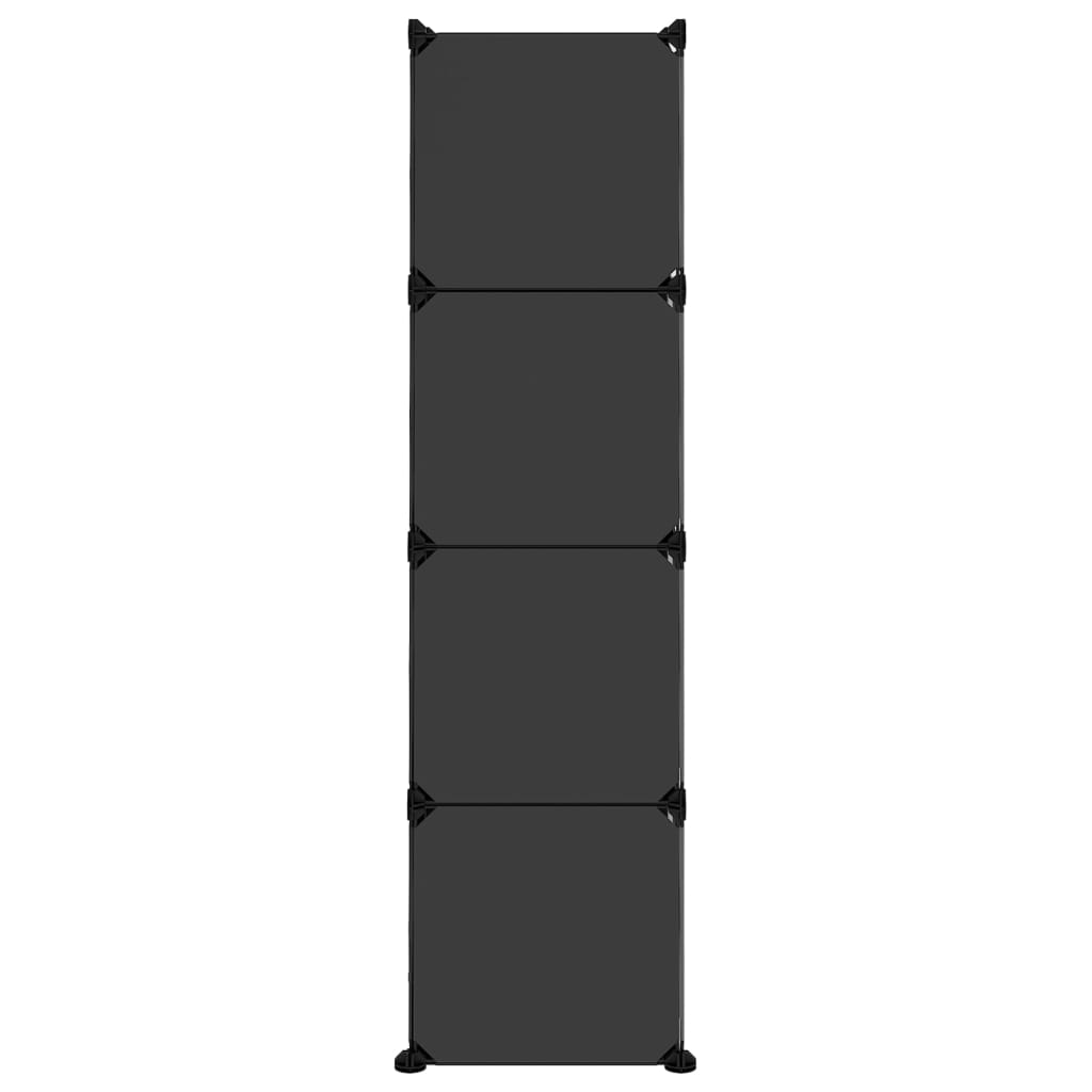 Regalsystem mit 12 Würfeln und Türen Schwarz PP