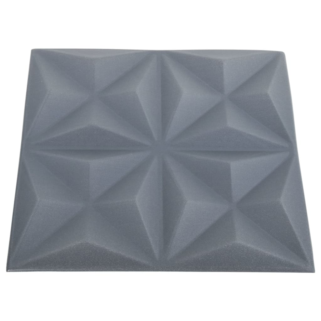 3D-Wandpaneele 48 Stk. 50x50 cm Origami Grau 12 m²