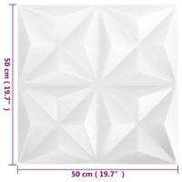 Thumbnail for 3D-Wandpaneele 12 Stk. 50x50 cm Origami Weiß 3 m²