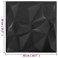 Thumbnail for 3D-Wandpaneele 12 Stk. 50x50 cm Diamant Schwarz 3 m²