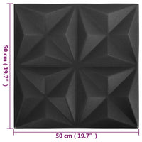 Thumbnail for 3D-Wandpaneele 12 Stk. 50x50 cm Origami Schwarz 3 m²