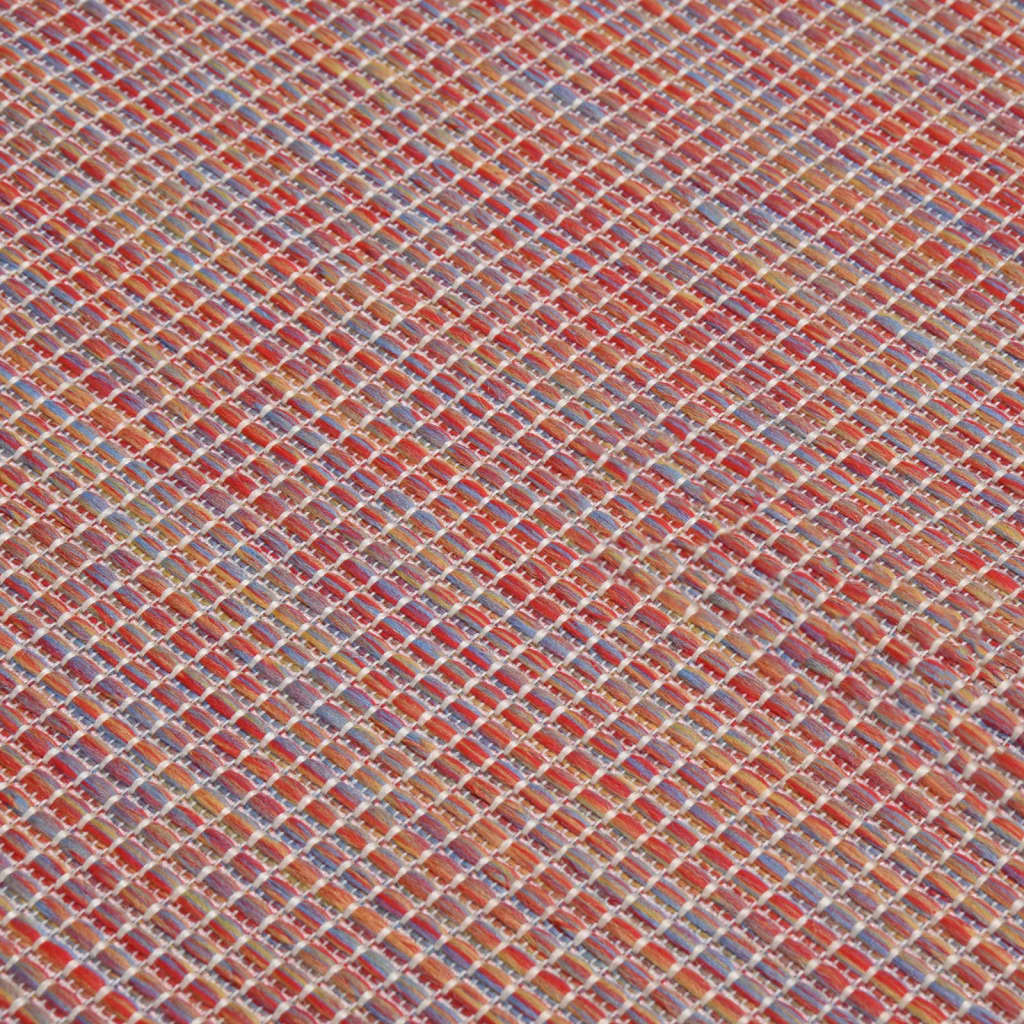 Outdoor-Teppich Flachgewebe 80x150 cm Rot