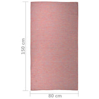 Thumbnail for Outdoor-Teppich Flachgewebe 80x150 cm Rot
