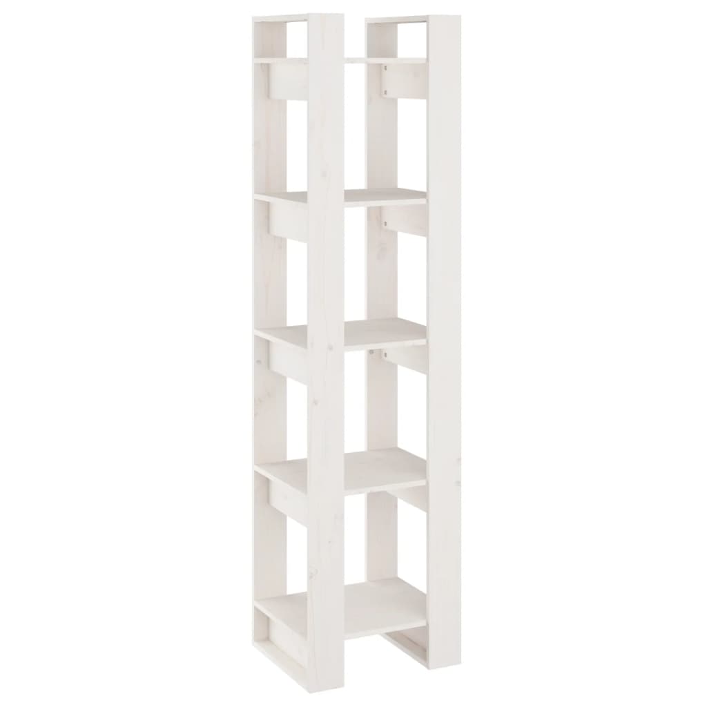 Bücherregal/Raumteiler Weiß 41x35x160 cm Massivholz Kiefer