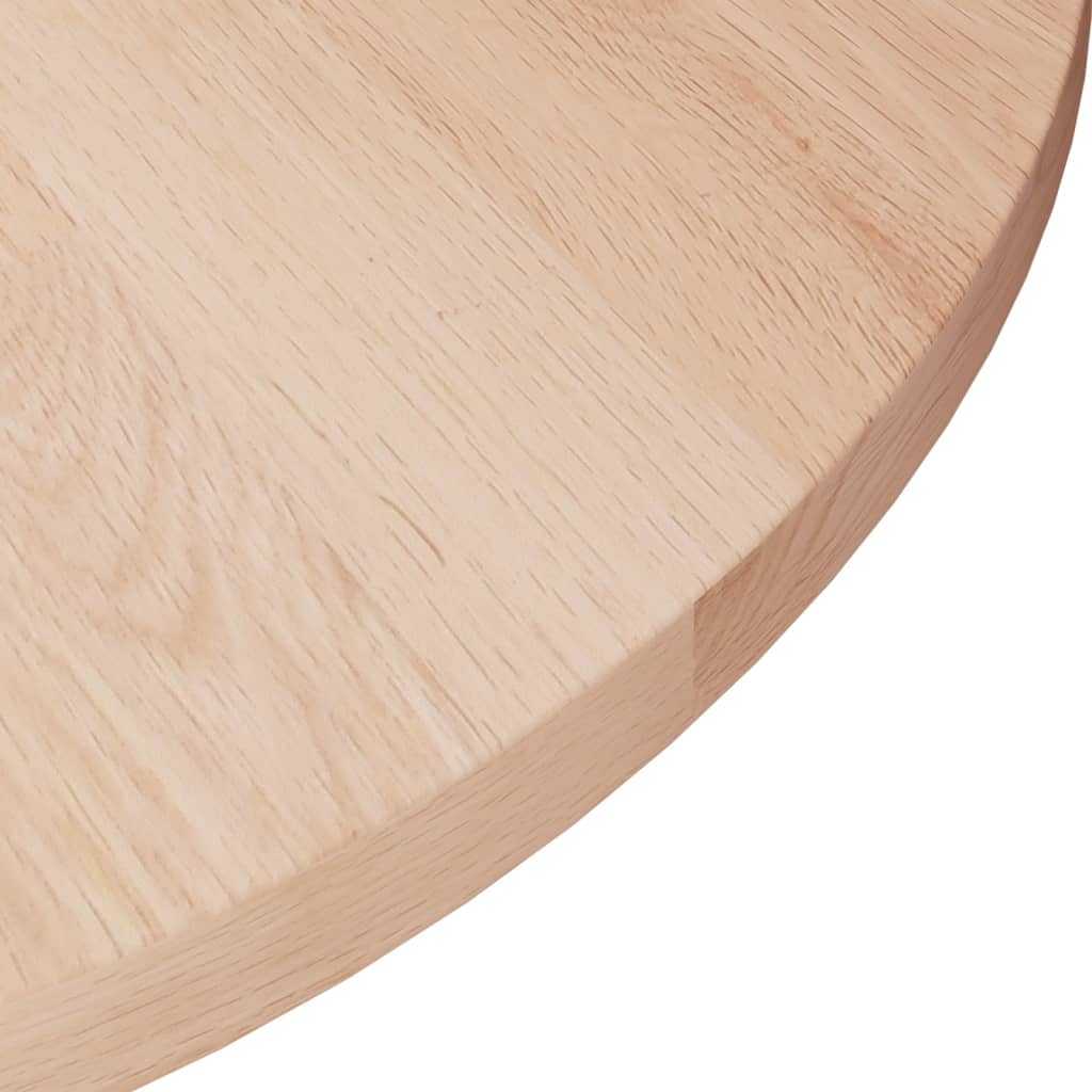 Runde Tischplatte Ø50x1,5 cm Unbehandeltes Massivholz Eiche