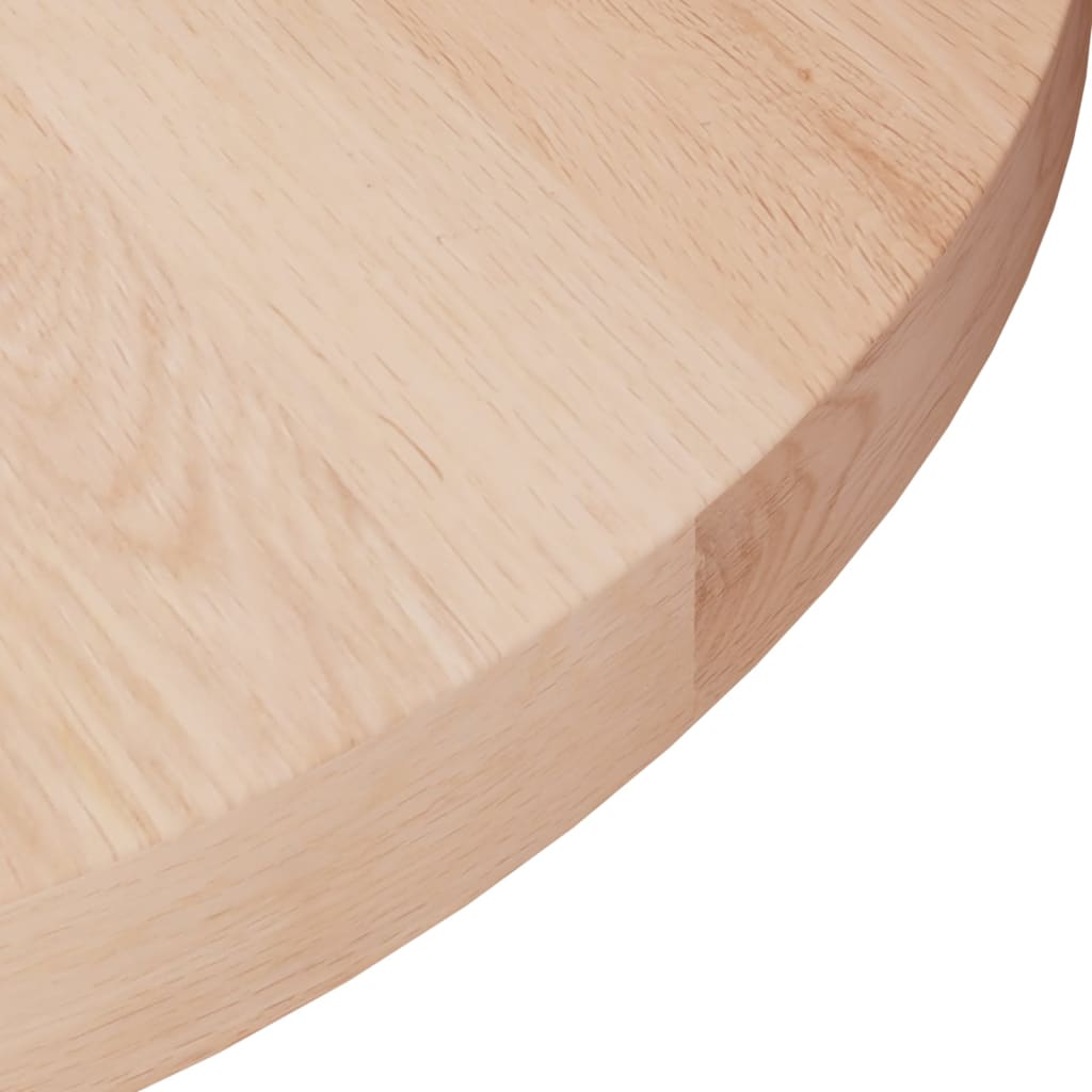 Runde Tischplatte Ø40x2,5 cm Unbehandeltes Massivholz Eiche