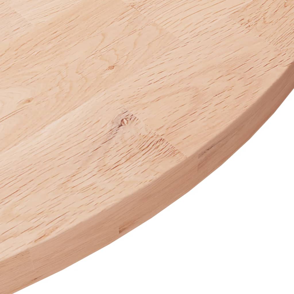 Runde Tischplatte Ø70x2,5 cm Unbehandeltes Massivholz Eiche