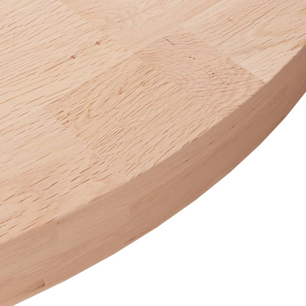 Runde Tischplatte Ø60x4 cm Unbehandeltes Massivholz Eiche