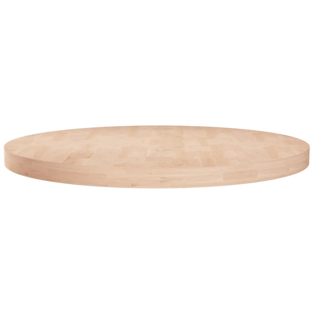 Runde Tischplatte Ø70x4 cm Unbehandeltes Massivholz Eiche