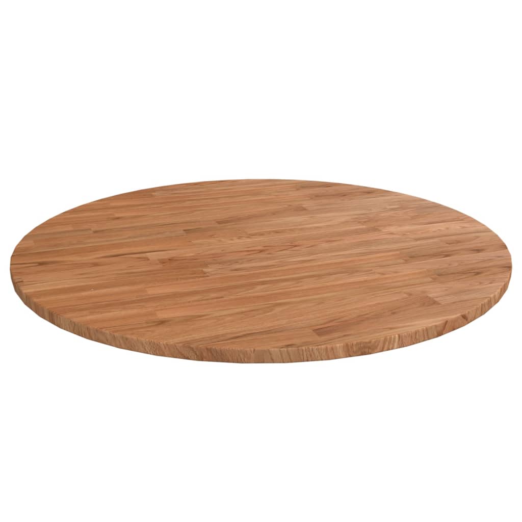 Runde Tischplatte Hellbraun Ø80x1,5 cm Behandeltes Eichenholz