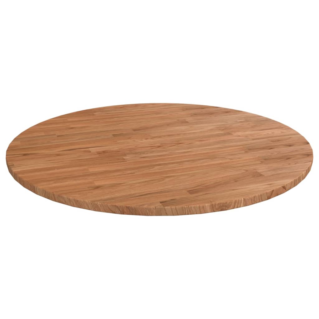 Runde Tischplatte Hellbraun Ø90x1,5 cm Behandeltes Eichenholz