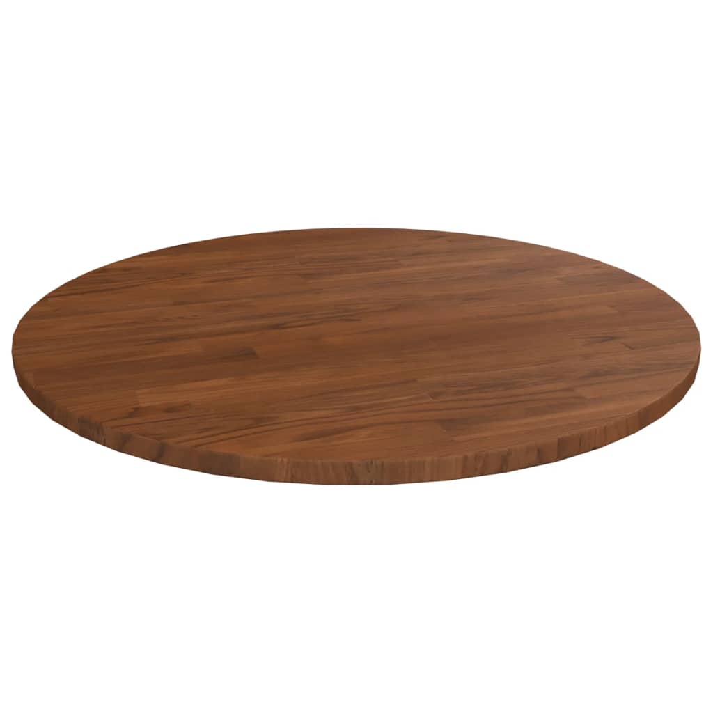 Runde Tischplatte Dunkelbraun Ø50x1,5 cm Behandeltes Eichenholz