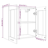 Thumbnail for Hängeschrank Glas Braun Eichen-Optik 60x31x60 cm Holzwerkstoff